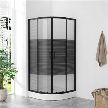 Modèl Glass kwen antre douch patiraj 90x90 5mm liy